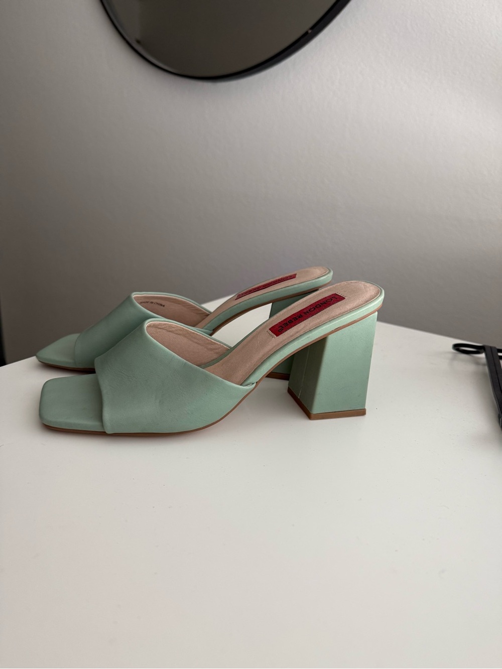 ASOS Mint Green Block Heel Mules